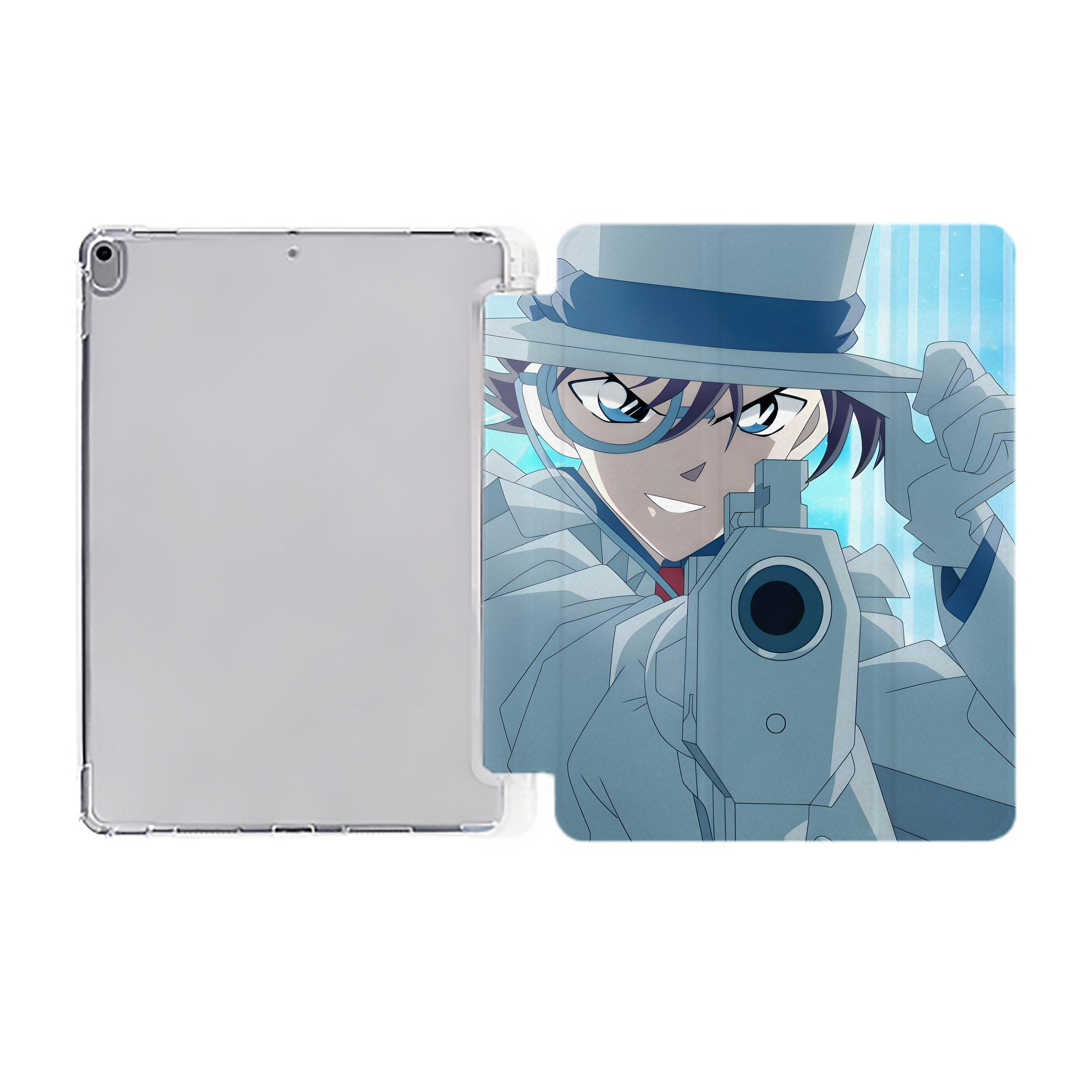 （画像用） 名探偵コナン Detective Conan IPad ケース ペン収納付き 三つ折りスタンド PUレザー×シリコン 対応機種9.5/10.5/10.9インチ
